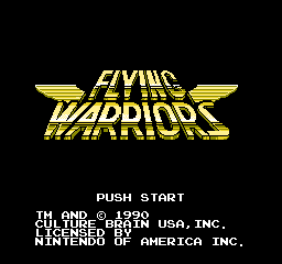 Flying Warriors (USA) Title Screen